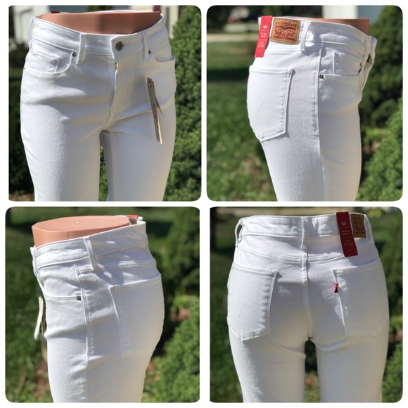 LAST PAIR!! LEVI’s NWT! White jeans Mid Rise - Picture 4 of 4